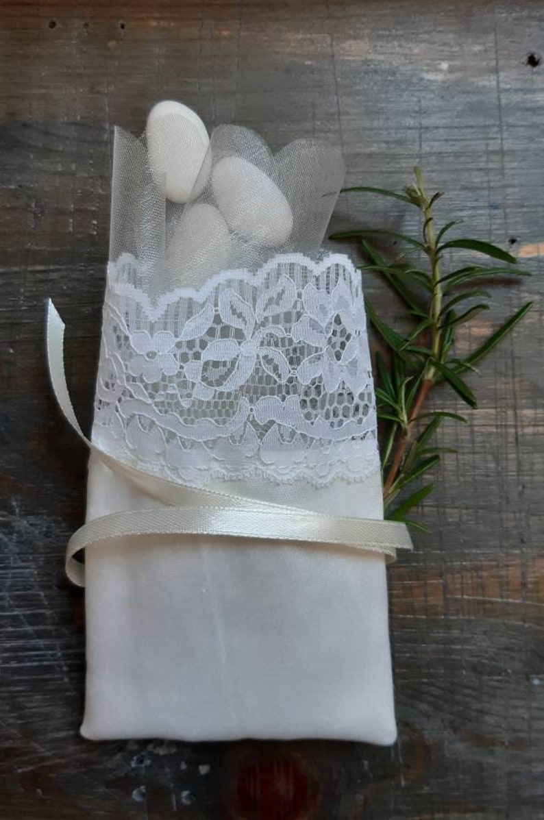 Italian Baptism Gift Bags Lace Favor Bags Ivory Lace | Etsy
