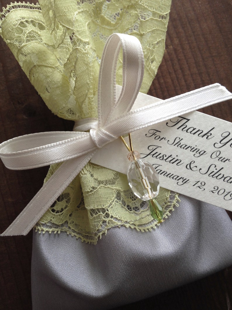Greenery Wedding Lace Favor Bags Small Gift Bags Pistacchio Etsy