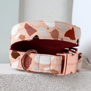Halsband TERRAZZO blush mit rosegoldfarbenen Metallteilen - handgefertigt in Deutschland - trend