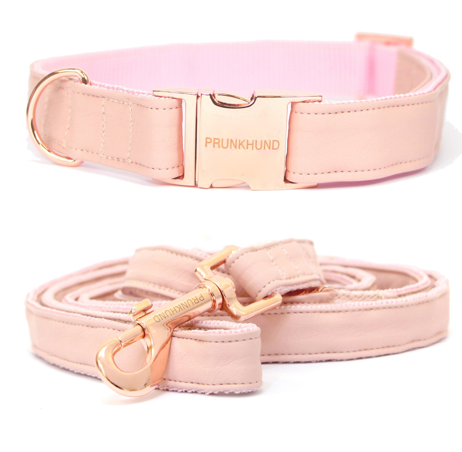 Dog Collar BLUSH With Rose Gold Colored Hardware Handmade Etsy