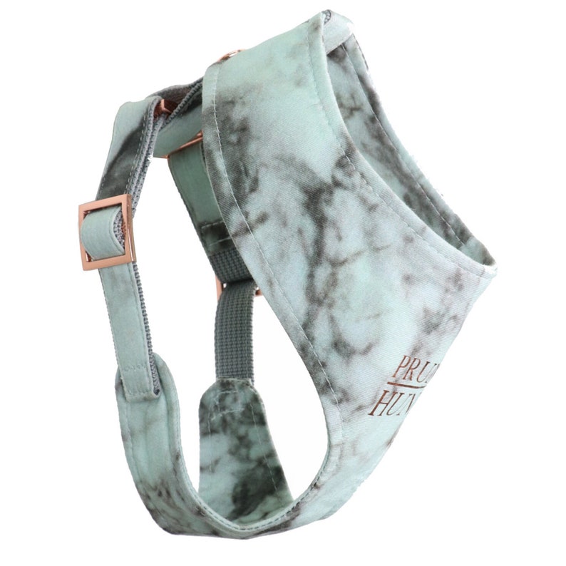 Dog Soft Harness MARBLE MINT Designer Piece With Rose Gold Etsy