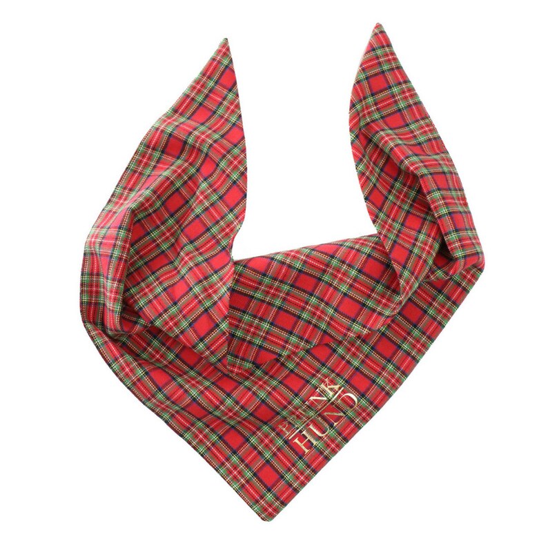 Dog bandana Highland with red tartan pattern | Etsy