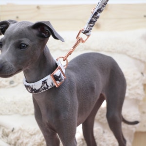 Dog collar MARBLE with rose gold colored hardware handmade trend image 3