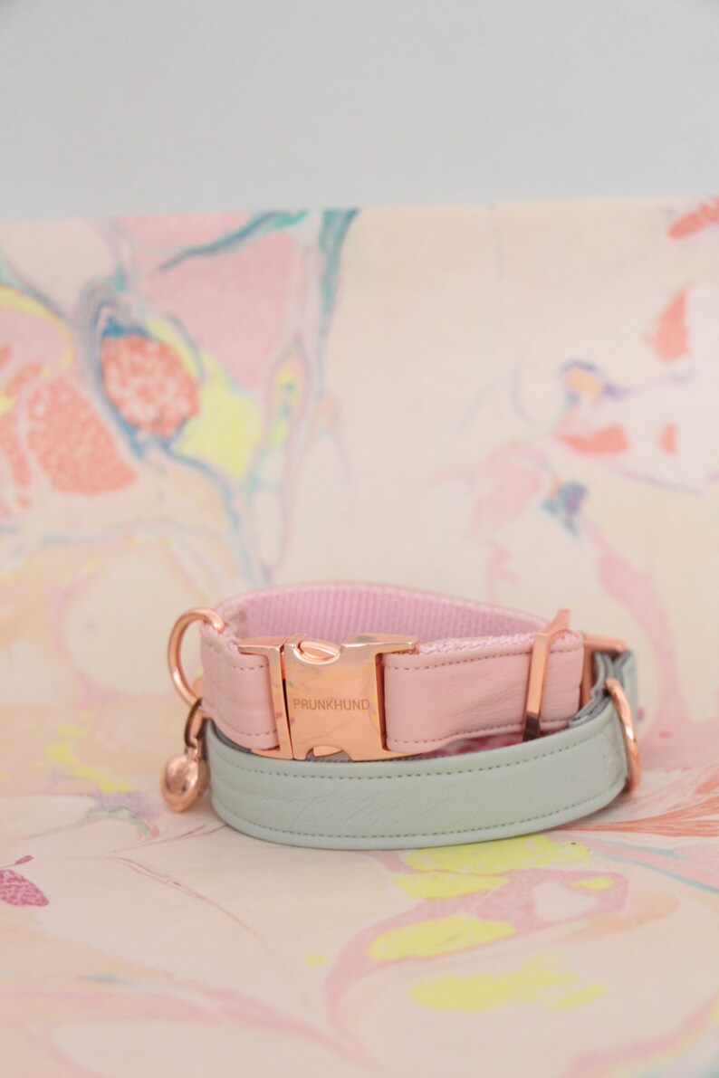Dog Collar BLUSH With Rose Gold Colored Hardware Handmade Etsy