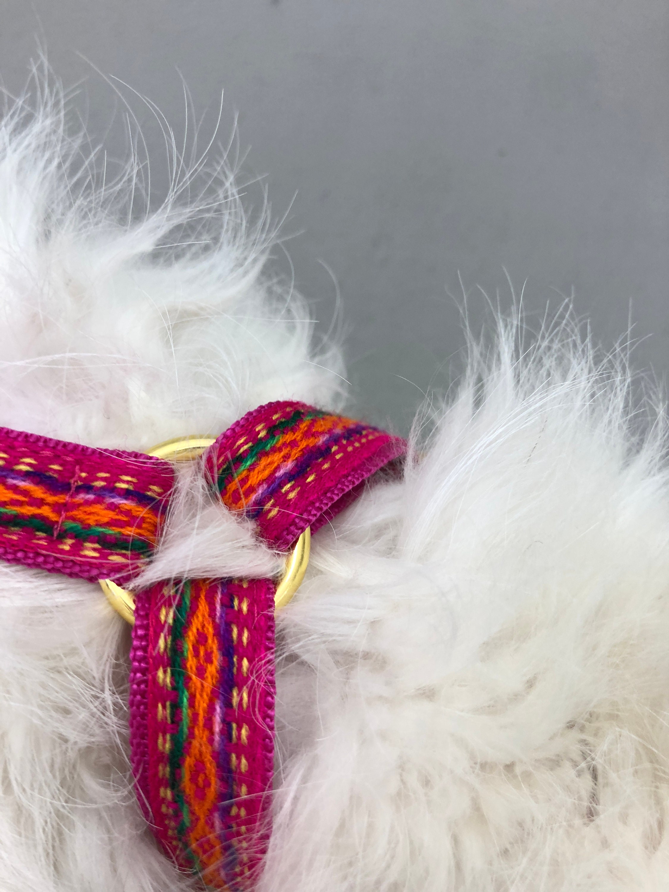 Harnais Pour Chien Élégant Ibiza Rose - Boho Hippie Chic Coloré, Été