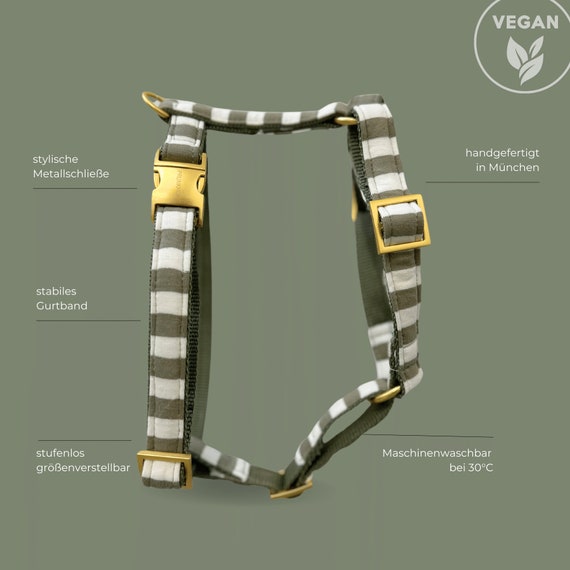 Vegan Harness With Metal Buckles PINK Neon Vegan Buckle Bulldog Harness Chest Thick & Soft  main image 3