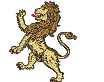 Family Crest Lion 3 Machine Embroidery Design - 4 Sizes 4"x4", 5" x 7"  and 6" x 8" hoop