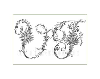 Victorian Whitework Font 26 Machine Embroidery Letters for 5"x7" hoop  F2105