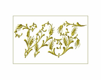 Wheat Font Machine Embroidery  26 Designs -  4"x4" Hoop, F2159