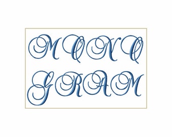 Monogram 3 Machine Embroidery  52 Designs (Each letter is available in two different sizes) -  4"x4" hoop F2151