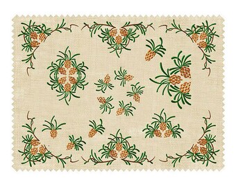 まつぼっくりページABC ABC 刺繍 8 松ぼっくり テーブルウェア デザイン 5