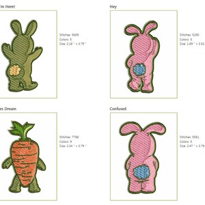 ABC DESIGNS Easter Bunnies Applique 17 Machine Embroidery DESIGNS for 5x7 hoop D2151 image 3