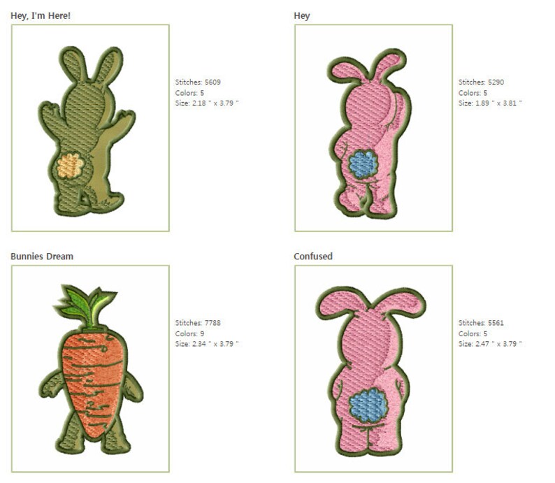 ABC DESIGNS Easter Bunnies Applique 17 Machine Embroidery DESIGNS for 5x7 hoop D2151 image 3