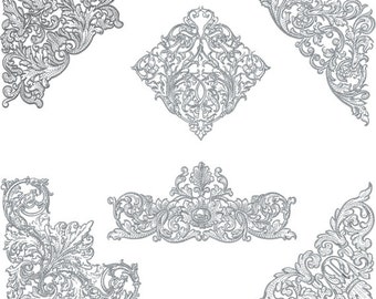 Whitework Borders-N-Corners 6 Machine Embroidery Designs for 5"x7" hoop  D2270