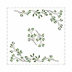 ABC Embroidery Designs 6 Mistletoe Cutwork for 5&quot;x7&quot; hoop,  D2159