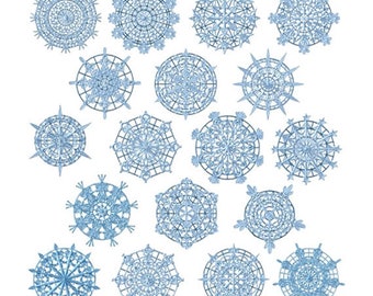 ABC Embroidery 18 Free Standing Lace Snowflakes Designs  for 5"x7" hoop