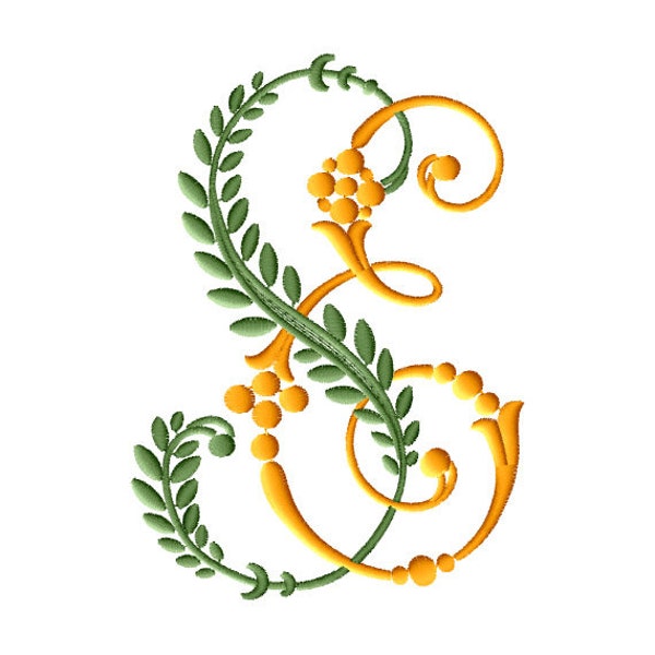 E and S or S and E #2 Two-Letter Monogram Combination  Machine  Embroidery Design in 5 Sizes - for 4" x 4" and  5"x 7"  hoops