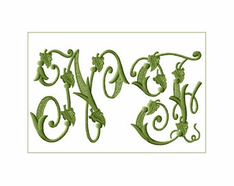 Nostalgic Flavor Monograms Machine Embroidery 52 Designs (All capital letters in two sizes) - 4"x4" and 5"x7" Hoop, F2179