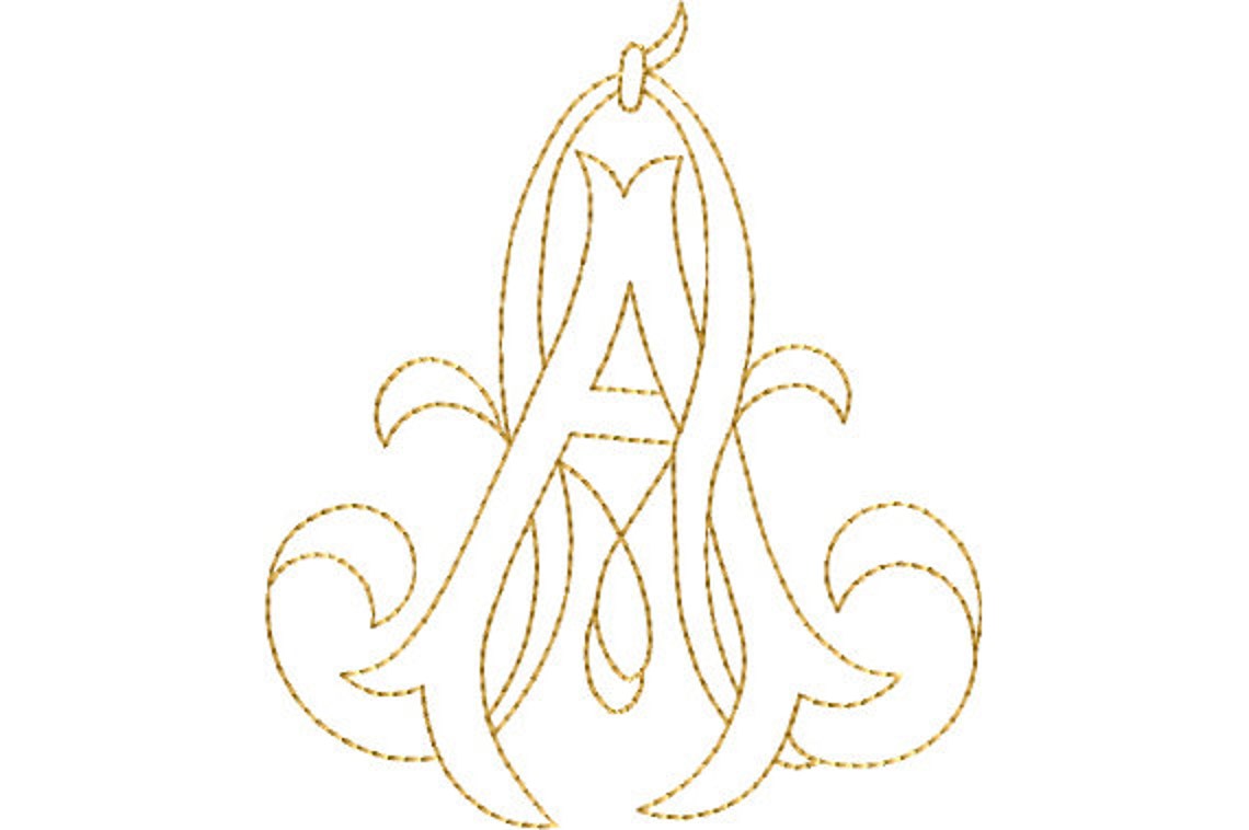 AA 3two-letter Monogram Machine Embroidery Design in 4 Sizes | Etsy