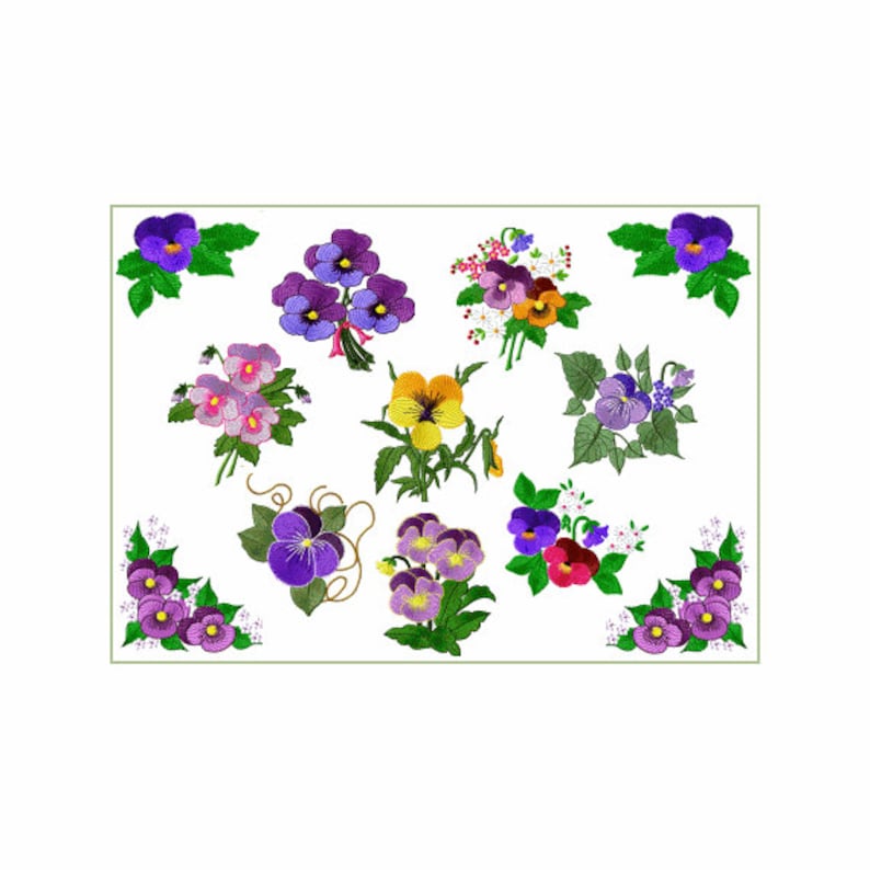 Fancy Pansies 10 Machine Embroidery Designs for Etsy Australia