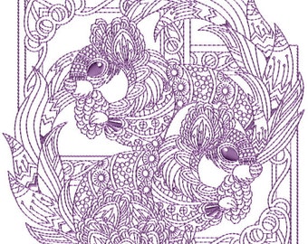 Pair of Squirrels Machine Embroidery Design  in three sizes for 4"x4", 5"x7" and 6"х6" hoop CD-154
