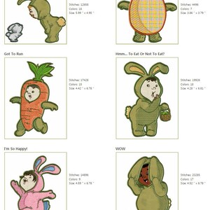 ABC DESIGNS Easter Bunnies Applique 17 Machine Embroidery DESIGNS for 5x7 hoop D2151 image 5