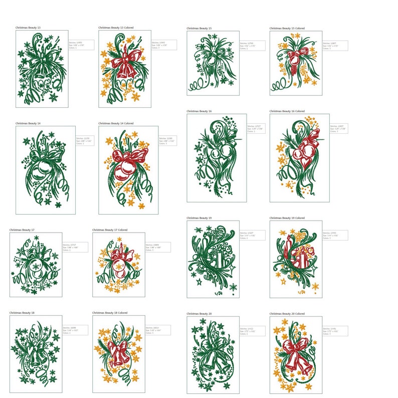 Christmas Beauty 20 Machine Embroidery Designs for Etsy