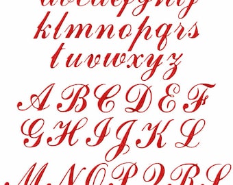 Script Machine Embroidery  26 Upper-Case Letters, 10 Numerals and 26 Lower-Case Letters for 4"x4" hoop F2107