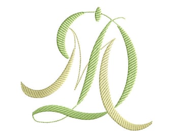 M and D #3 Two-Letter Monogram Combination  Machine  Embroidery Design in 4 Sizes - for 4" x 4", 5"x 7" and 6"x6" hoops