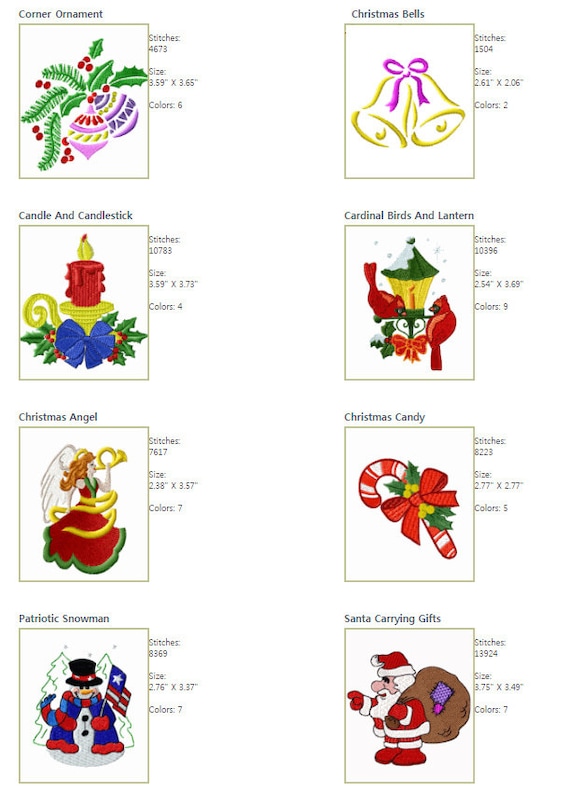 ABC Christmas Motifs Machine Embroidery 13 Designs 4/"x4/" hoop