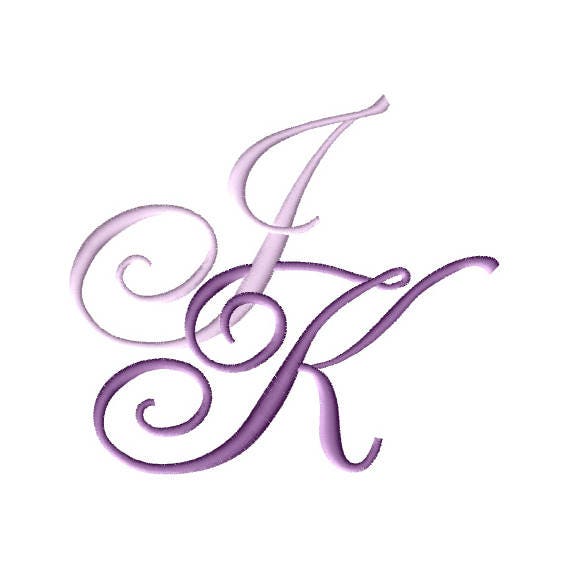 J and K 2 Two-letter Monogram Combination Machine Embroidery - Etsy