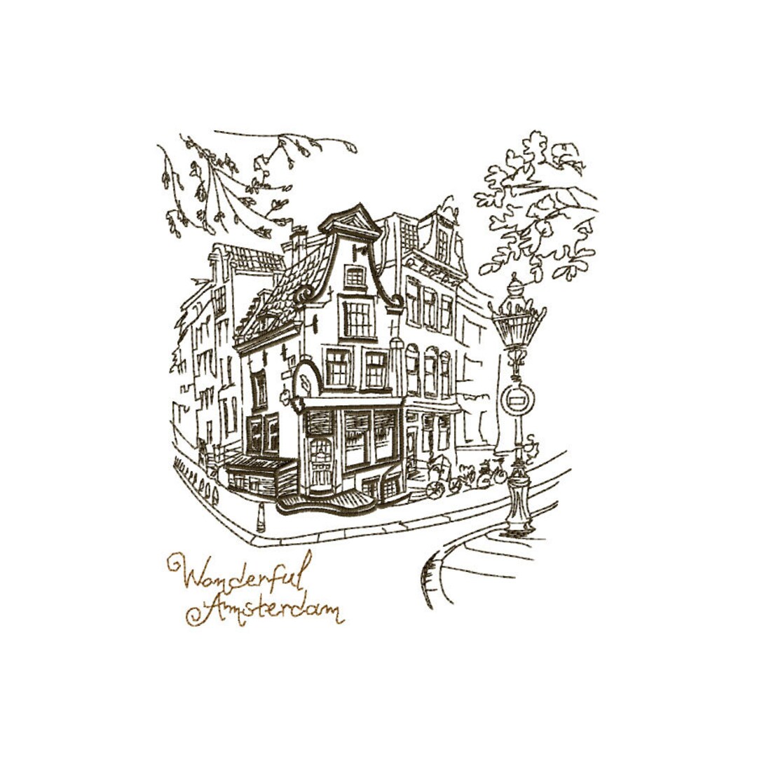 Wonderful Amsterdam Machine Embroidery Design in 3 Sizes for 4x4, 5x7