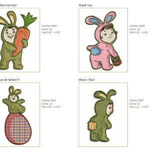 ABC DESIGNS Easter Bunnies Applique 17 Machine Embroidery DESIGNS for 5x7 hoop D2151 image 2