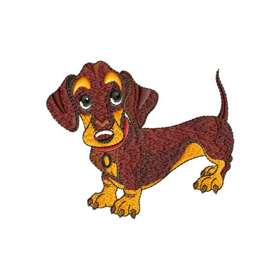 Puppy Dachshund Machine Embroidery Design 3 Sizes and Two Etsy Australia
