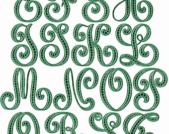 Lafayette Cutwork Font 52 Designs - all capitals, each letter in 2 sizes Machine Embroidery Letters for 5"x7" hoop F2131