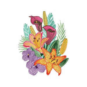 ABC Designs Design de bordado à máquina de buquê de flores - para bastidor de 5&quot; x 7&quot;