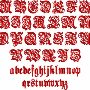 Medieval Monograms Machine Embroidery  26 Upper-Case and 26 Lower-Case Letters for 4&quot;x4&quot; hoop F2136