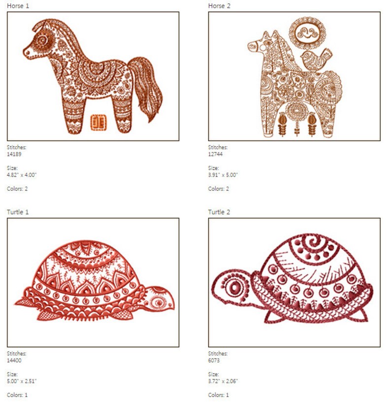 Ethnic Animals 15 Machine Embroidery Designs for 5x7 hoop D2248 image 4