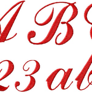 Script Machine Embroidery 26 Upper-Case Letters, 10 Numerals and 26 Lower-Case Letters for 4x4 hoop F2107 image 2