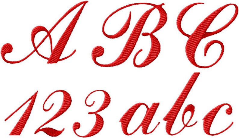 Script Machine Embroidery 26 Upper-Case Letters, 10 Numerals and 26 Lower-Case Letters for 4x4 hoop F2107 image 2