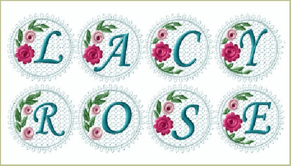 ABC Designs Flores Alphabet Machine Embroidery Designs 4/"x4/" hoop