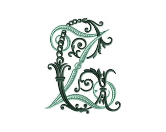 G and Z #2 Two-Letter Monogram Machine  Embroidery Design in 5 Sizes - for 4" x 4" and  5" x 7" hoops