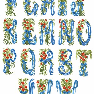 Romantic Treasure Font Machine Embroidery 26 Designs All capital letters 5x7 Hoop, F2180 image 3