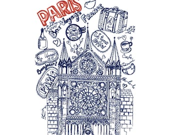 Paris Voyage Machine Embroidery Design - 2 Sizes 5 x 7-inch hoop, 6 x 9-inch hoop, CD-103