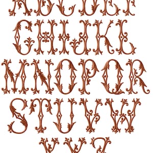 Chocolate Punch Alphabet 26 Machine Embroidery Letters in Three Sizes for 4&quot; x 4&quot; and 5&quot;x7&quot;  hoop F2116
