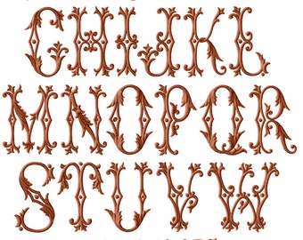 Chocolate Punch Alphabet 26 Machine Embroidery Letters in Three Sizes for 4" x 4" and 5"x7"  hoop F2116