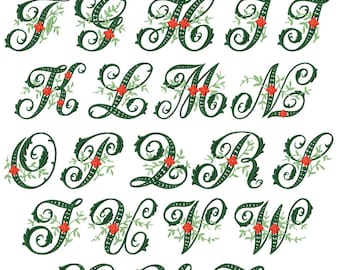 Wildwood Ivy Font 26 Machine Embroidery Letters for 5"x7" hoop F2103