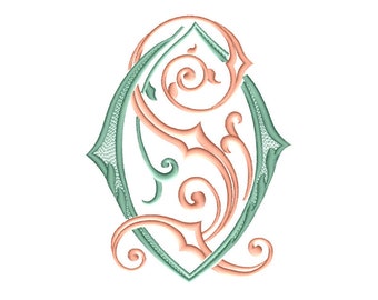 O and S #3 Two-Letter Monogram Machine  Embroidery Design in 5 Sizes - for 4" x 4" and 5" x 7" hoops
