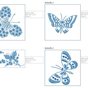 Redwork Butterflies 8 Machine Embroidery Designs for 5x7 hoop D2108 image 2