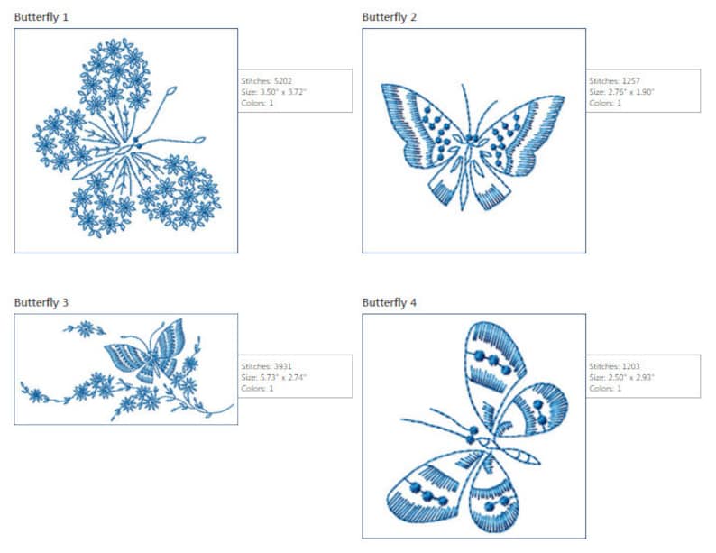 Redwork Butterflies 8 Machine Embroidery Designs for 5x7 hoop D2108 image 2